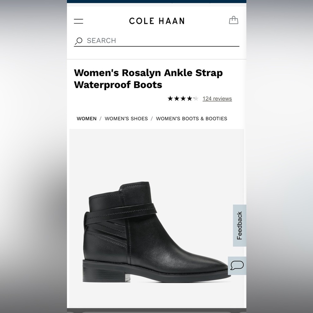 NWT Cole Haan Black Ankle Booties